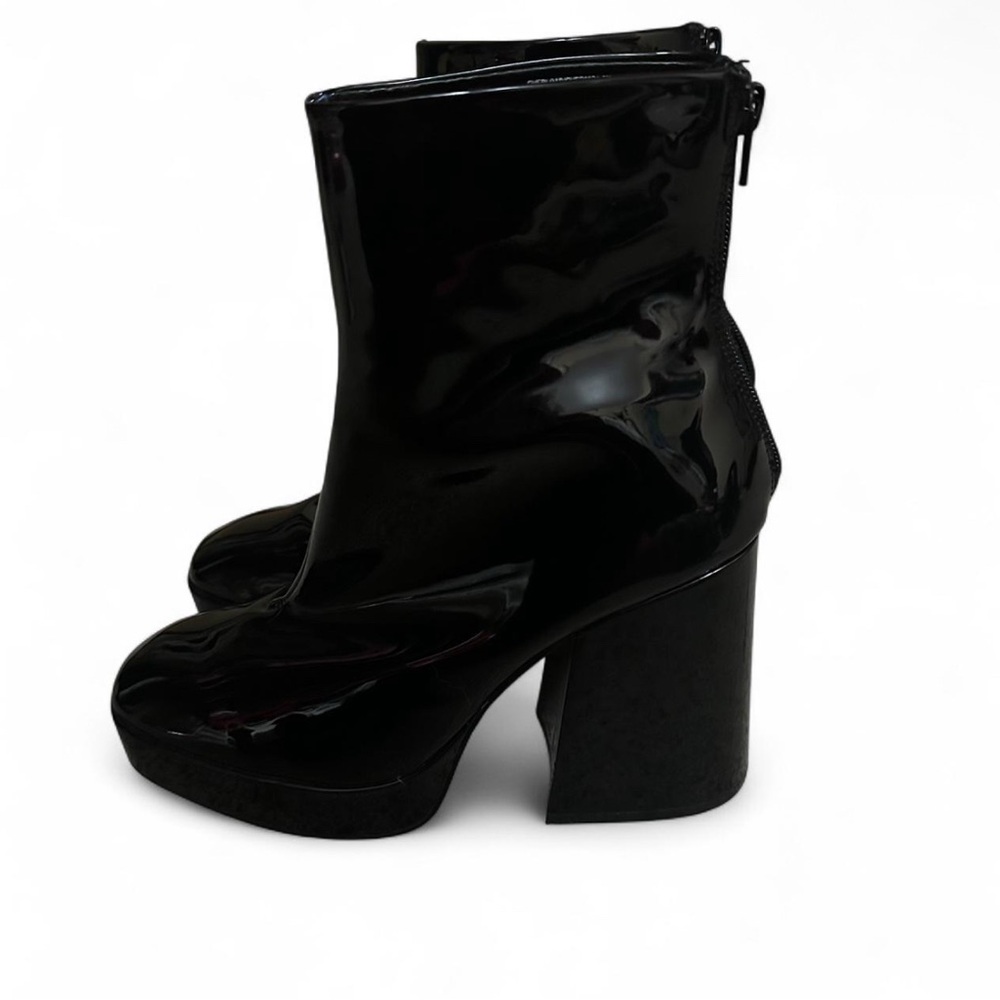 steve madden 9 black patent leather boot heels - Picture 1 of 6
